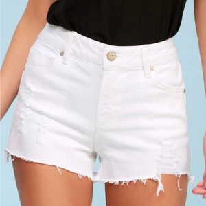 High waisted white jean shorts {NEVER WORN}